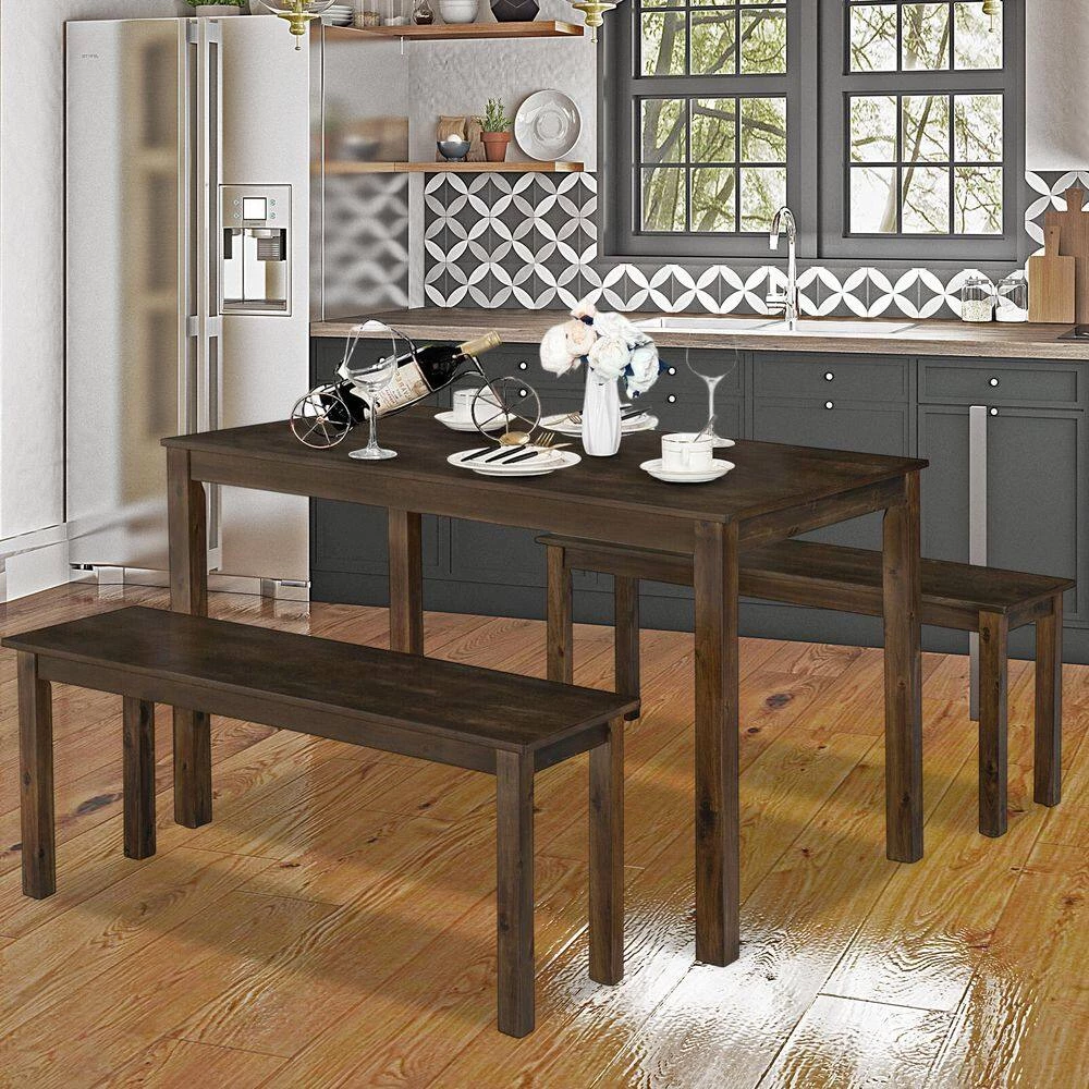 3-Piece Coffee Modern Studio Collection Table Dining Set with Wood Top by SUNRINX 2 3-Piece Coffee Modern Studio Collection Table Dining Set with Wood Top by SUNRINX - Image 2