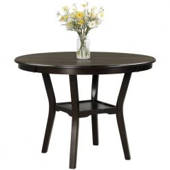 42 in. 2-tier Round Dining Table with Storage Shelf by SUNRINX