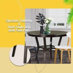 42 in. 2-tier Round Dining Table with Storage Shelf by SUNRINX -Furniture Store coffee sunrinx kitchen dining tables mg6 38bd fa 1000