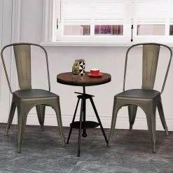 33 in. Dark Brown 4-Pieces Modern Metal Frame Bar Stools with High Back and Rubber Feet by SUNRINX 11 33 in. Dark Brown 4-Pieces Modern Metal Frame Bar Stools with High Back and Rubber Feet by SUNRINX -Furniture Store dark brown gun sunrinx bar stools mg6 17bd 31 1000