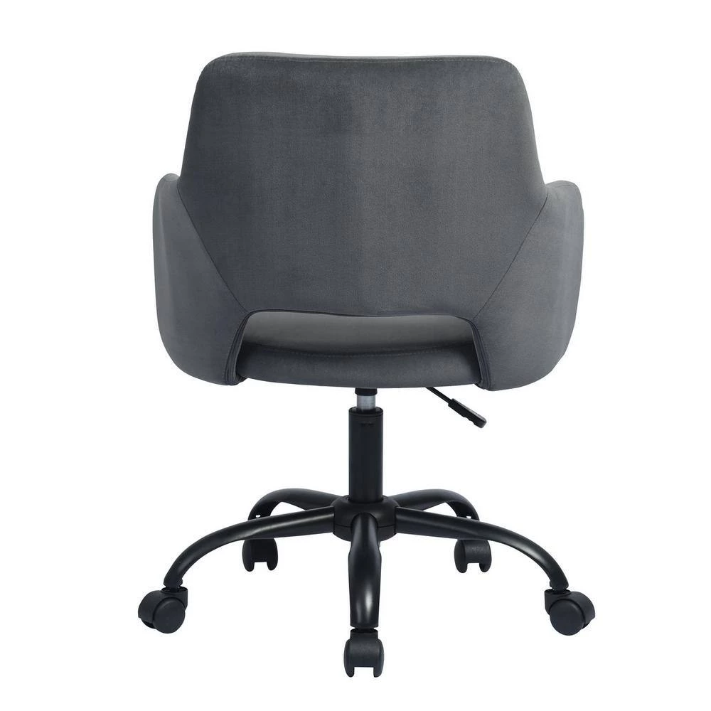 Gray Golden Passage Fabric Seat Home Office Task Chair with Non-Adjustable Arms by Edendirect 5 Gray Golden Passage Fabric Seat Home Office Task Chair with Non-Adjustable Arms by Edendirect - Image 5