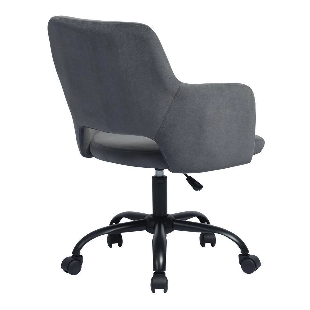 Gray Golden Passage Fabric Seat Home Office Task Chair with Non-Adjustable Arms by Edendirect 4 Gray Golden Passage Fabric Seat Home Office Task Chair with Non-Adjustable Arms by Edendirect - Image 4