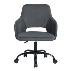 Gray Golden Passage Fabric Seat Home Office Task Chair with Non-Adjustable Arms by Edendirect