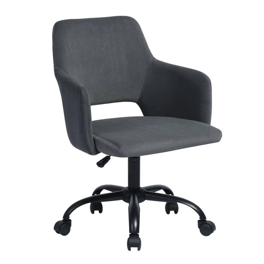 Gray Golden Passage Fabric Seat Home Office Task Chair with Non-Adjustable Arms by Edendirect 3 Gray Golden Passage Fabric Seat Home Office Task Chair with Non-Adjustable Arms by Edendirect - Image 3