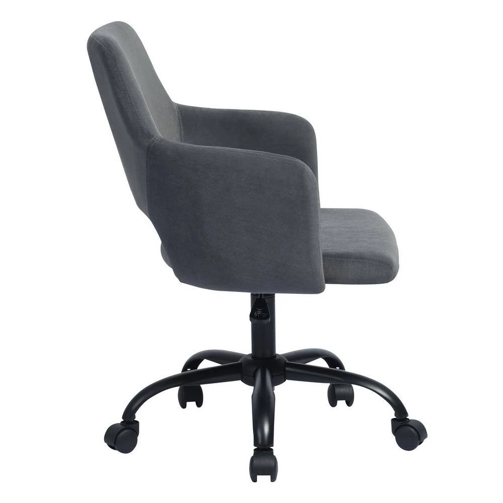 Gray Golden Passage Fabric Seat Home Office Task Chair with Non-Adjustable Arms by Edendirect 2 Gray Golden Passage Fabric Seat Home Office Task Chair with Non-Adjustable Arms by Edendirect - Image 2