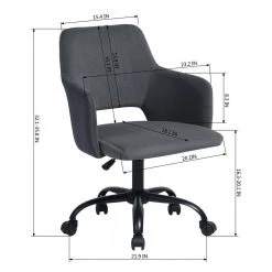 Gray Golden Passage Fabric Seat Home Office Task Chair with Non-Adjustable Arms by Edendirect 14 Gray Golden Passage Fabric Seat Home Office Task Chair with Non-Adjustable Arms by Edendirect -Furniture Store dark grey edendirect task chairs gp00ra211111001 fa 1000