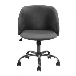 Goldenpassage Dark Grey Fabric Seat Drafting Chair with Non-Adjustable Arms by Edendirect