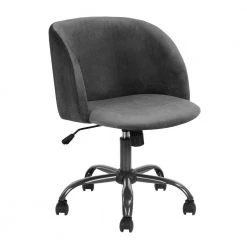 Goldenpassage Dark Grey Fabric Seat Drafting Chair with Non-Adjustable Arms by Edendirect -Furniture Store dark grey edendirect task chairs gp00ra211111003 c3 1000