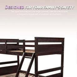 Espresso Twin Over Full Bunk Bed with Storage by SUNRINX -Furniture Store espresso sunrinx bunk beds mg4 50we 1f 1000