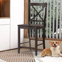 24 in. 2-Pack Rubber Wood Frame Kitchen Chairs by SUNRINX -Furniture Store expresso sunrinx dining chairs mg6 22bd 1d 1000