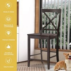 24 in. 2-Pack Rubber Wood Frame Kitchen Chairs by SUNRINX -Furniture Store expresso sunrinx dining chairs mg6 22bd 1f 1000