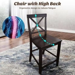 24 in. 2-Pack Rubber Wood Frame Kitchen Chairs by SUNRINX -Furniture Store expresso sunrinx dining chairs mg6 22bd 4f 1000