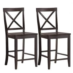 24 in. 2-Pack Rubber Wood Frame Kitchen Chairs by SUNRINX