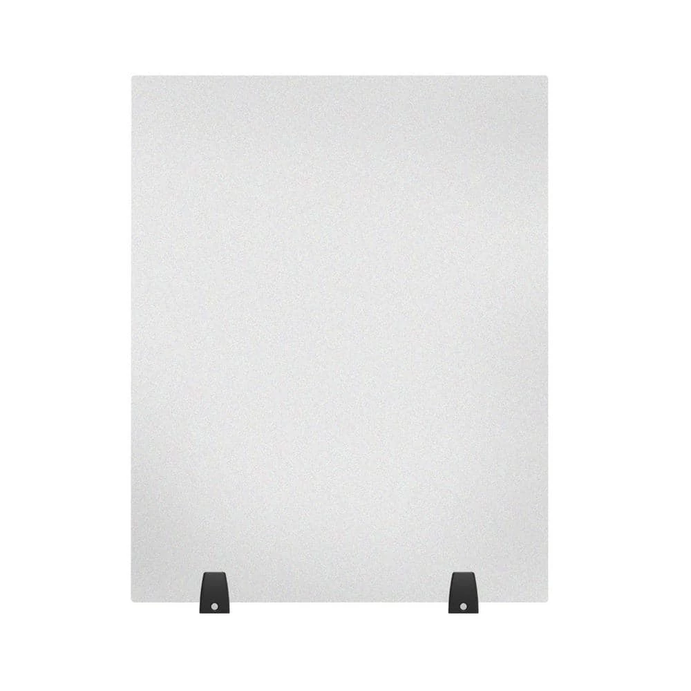 Acrylic 24 in. x 30 in. Frosted Sneeze Guard Freestanding Desk Divider by Luxor 1 Acrylic 24 in. x 30 in. Frosted Sneeze Guard Freestanding Desk Divider by Luxor