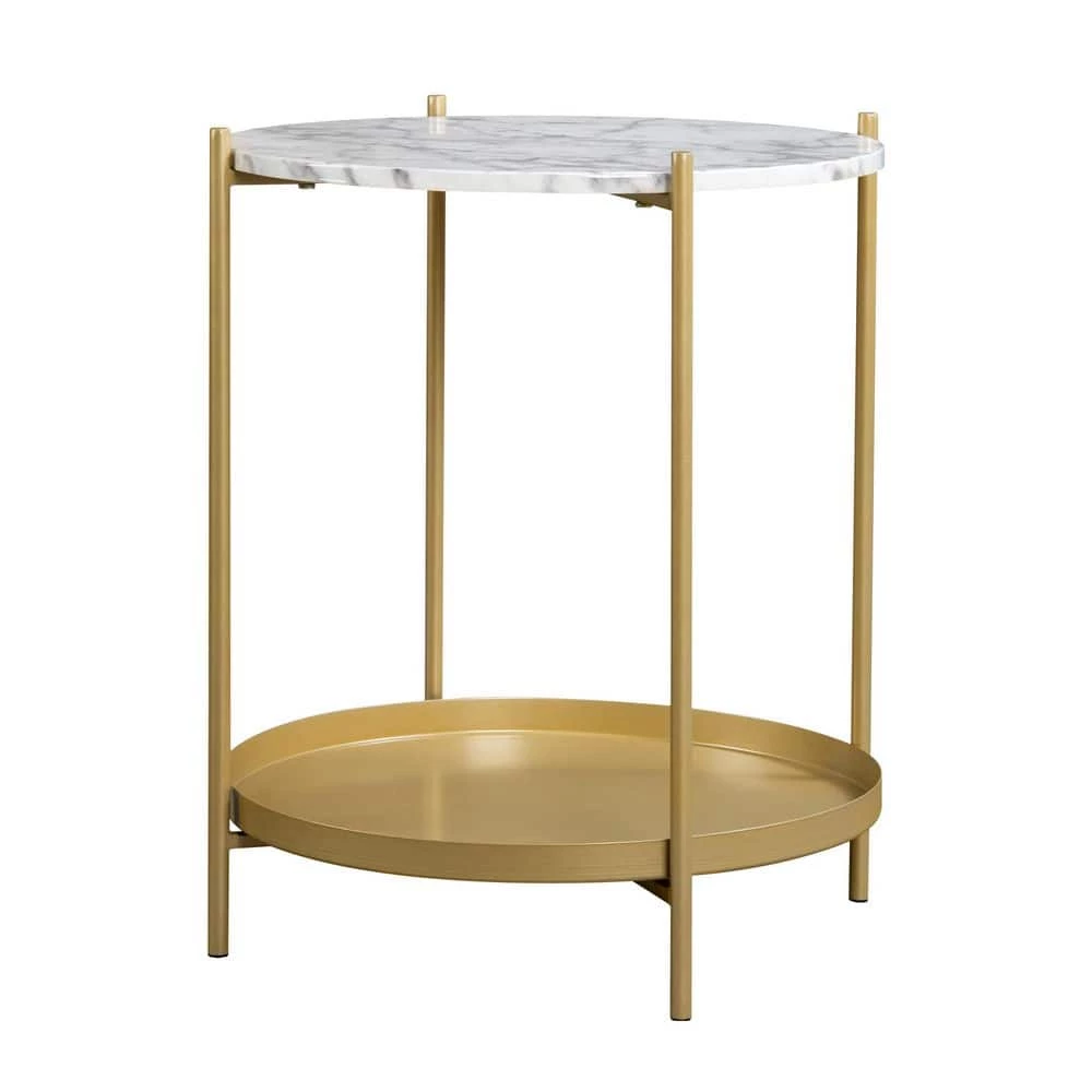 17.52 in. Gold Emma end table by SUNRINX 7 17.52 in. Gold Emma end table by SUNRINX - Image 7