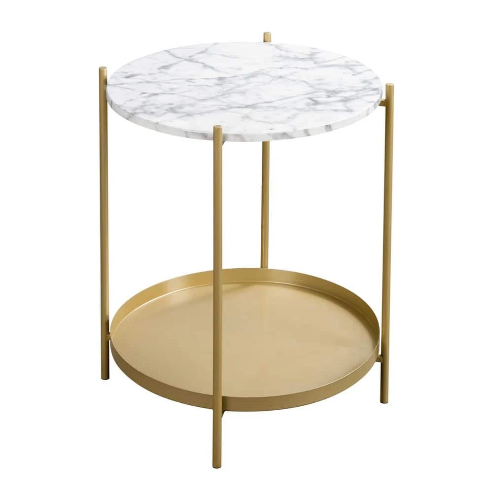17.52 in. Gold Emma end table by SUNRINX 1 17.52 in. Gold Emma end table by SUNRINX