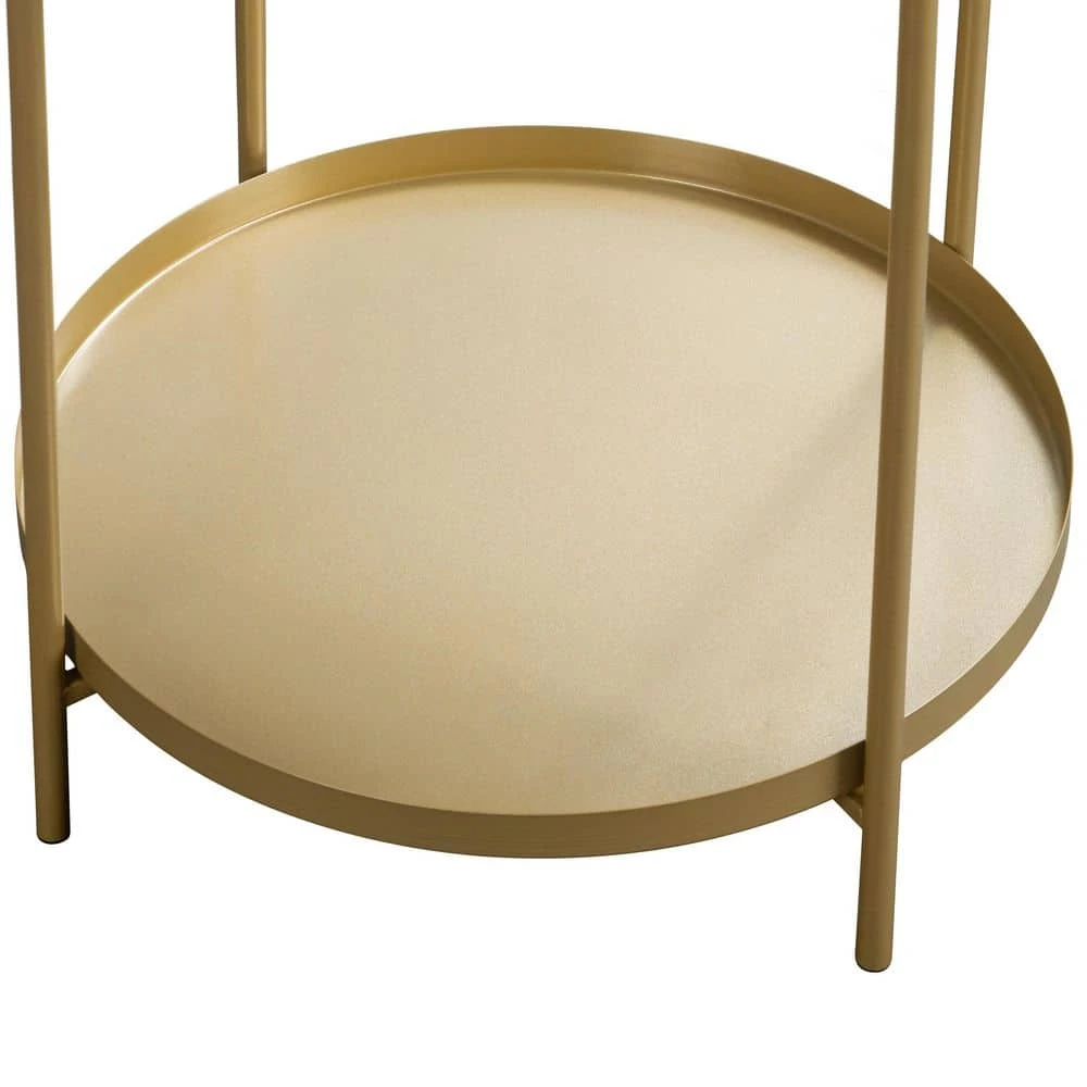 17.52 in. Gold Emma end table by SUNRINX 4 17.52 in. Gold Emma end table by SUNRINX - Image 4