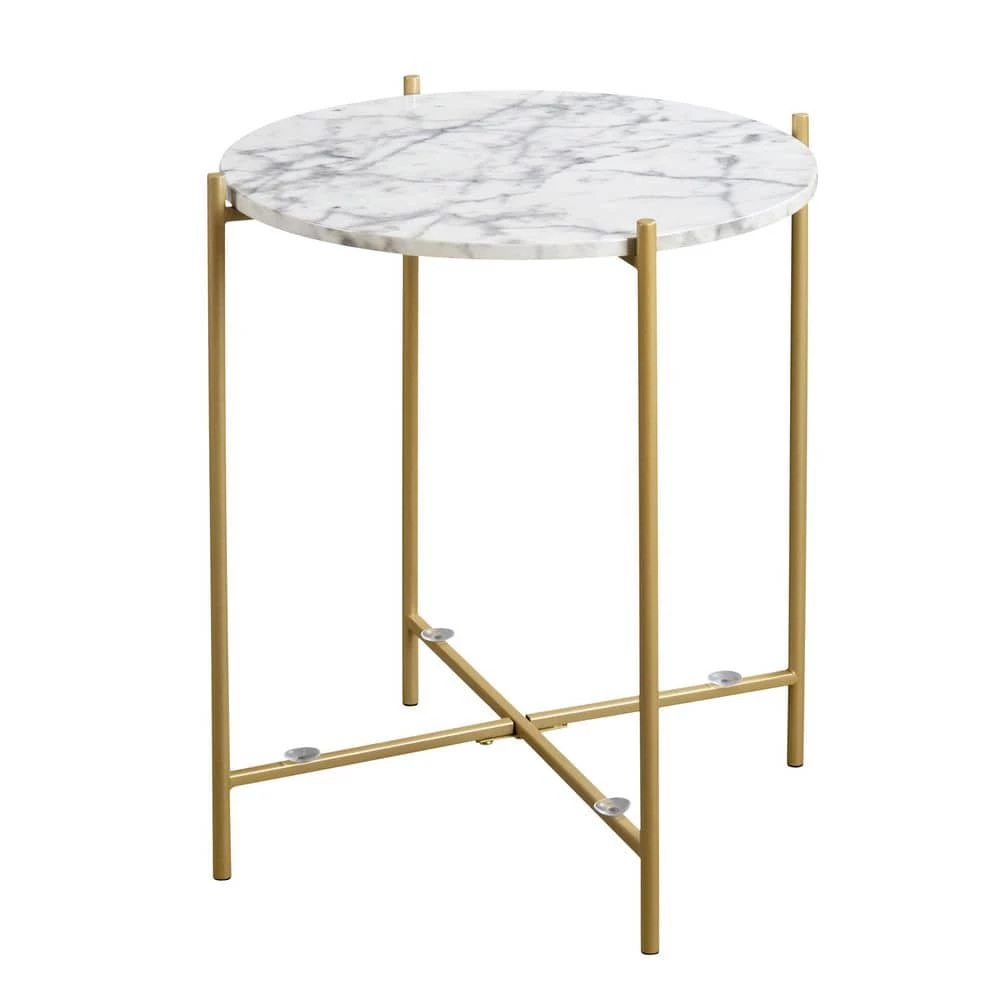 17.52 in. Gold Emma end table by SUNRINX 8 17.52 in. Gold Emma end table by SUNRINX - Image 8