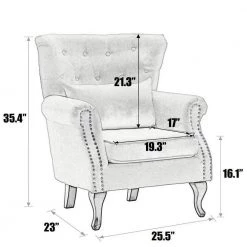 25.5 in. Gray Wide Standard Arm Chair, Single Sofa by Edendirect -Furniture Store gray edendirect accent chairs zjmrra211202002 c3 1000