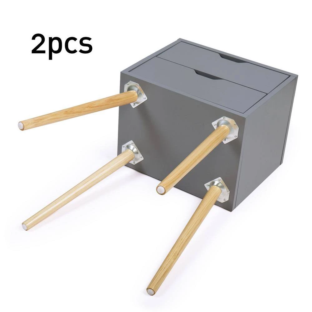 2-Drawer Gray Bedroom Storage Nightstand 28 in. (H) x 16 (W) x 12 (D) in. (Set of 2) by Edendirect 5 2-Drawer Gray Bedroom Storage Nightstand 28 in. (H) x 16 (W) x 12 (D) in. (Set of 2) by Edendirect - Image 5