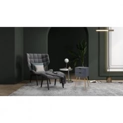 2-Drawer Gray Bedroom Storage Nightstand 28 in. (H) x 16 (W) x 12 (D) in. (Set of 2) by Edendirect 13 2-Drawer Gray Bedroom Storage Nightstand 28 in. (H) x 16 (W) x 12 (D) in. (Set of 2) by Edendirect -Furniture Store gray edendirect nightstands zgzzra211108004 31 1000