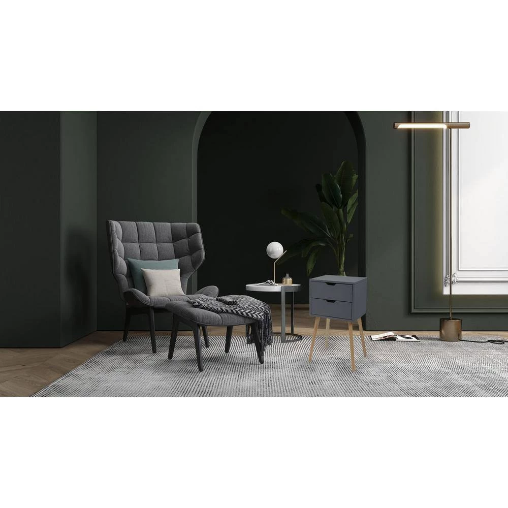 2-Drawer Gray Bedroom Storage Nightstand 28 in. (H) x 16 (W) x 12 (D) in. (Set of 2) by Edendirect 7 2-Drawer Gray Bedroom Storage Nightstand 28 in. (H) x 16 (W) x 12 (D) in. (Set of 2) by Edendirect - Image 7