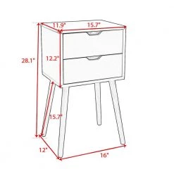 2-Drawer Gray Bedroom Storage Nightstand 28 in. (H) x 16 (W) x 12 (D) in. (Set of 2) by Edendirect 9 2-Drawer Gray Bedroom Storage Nightstand 28 in. (H) x 16 (W) x 12 (D) in. (Set of 2) by Edendirect -Furniture Store gray edendirect nightstands zgzzra211108004 c3 1000