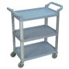 33 in. x 36 in. Three Shelf Serving Cart in Gray Plastic Shelves by Luxor