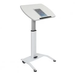 25.5 in. Rectangular Gray Laptop Desks with Adjustable Height by Luxor -Furniture Store gray luxor laptop desks lx pnadj wh 4f 1000