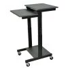 24 in. Rectangular Gray Laptop Desks with Adjustable Height by Luxor