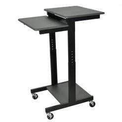 24 in. Rectangular Gray Laptop Desks with Adjustable Height by Luxor