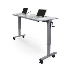 71 in. Rectangular Gray Standing Desks with Adjustable Height by Luxor -Furniture Store gray luxor standing desks stand nestc 72 44 1000