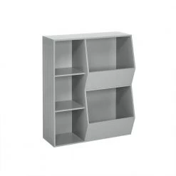 3-Cubby, 2-Veggie Bin Floor Cabinet in Gray by RiverRidge Home -Furniture Store gray riverridge home accent cabinets 02 147 77 1000