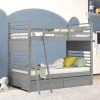 Gray Twin Over Twin Wood Bunk Bed with 2-Drawers by SUNRINX