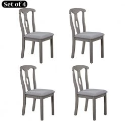 Grey Rustic Wood Padded Dining Chairs (Set of 4) by SUNRINX 13 Grey Rustic Wood Padded Dining Chairs (Set of 4) by SUNRINX -Furniture Store gray sunrinx dining chairs mg2 2we c3 1000