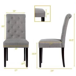 Set of 2 Tufted Dining Chair -Gray by SUNRINX 12 Set of 2 Tufted Dining Chair -Gray by SUNRINX -Furniture Store gray sunrinx dining chairs mg6 24bd 44 1000