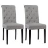 Set of 2 Tufted Dining Chair -Gray by SUNRINX