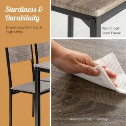 4-Pieces Rustic Dining Table Set with 2 Chairs and Bench-Gray by SUNRINX 18 4-Pieces Rustic Dining Table Set with 2 Chairs and Bench-Gray by SUNRINX -Furniture Store gray sunrinx dining room sets mg6 8bd 76 1000