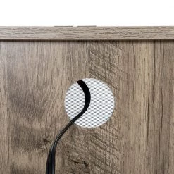 Retro Gray Farmhouse Nightstand with Power Outlets and USB Ports by SUNRINX -Furniture Store gray sunrinx nightstands mg6 59bd 76 1000