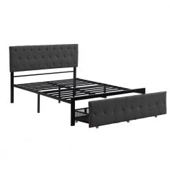 Gray Bed Frame Full Bed Metal Platform Bed with a Big Drawer by SUNRINX 17 Gray Bed Frame Full Bed Metal Platform Bed with a Big Drawer by SUNRINX -Furniture Store gray sunrinx platform beds mg4 43we 31 1000