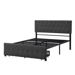 Gray Bed Frame Full Bed Metal Platform Bed with a Big Drawer by SUNRINX 14 Gray Bed Frame Full Bed Metal Platform Bed with a Big Drawer by SUNRINX -Furniture Store gray sunrinx platform beds mg4 43we 44 1000
