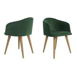 Scarsdale Green Velvet Matelass Accent Chair (Set of 2) by Luxor