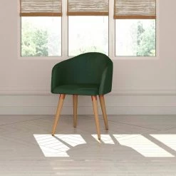 Scarsdale Green Velvet Matelass Accent Chair (Set of 2) by Luxor -Furniture Store green mint luxor dining chairs 2 10204hd3 fa 1000