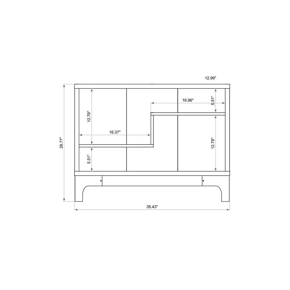 Watkins Grey Modern Accent Display Sideboard with 2-Shelves by Luxor 5 Watkins Grey Modern Accent Display Sideboard with 2-Shelves by Luxor - Image 5