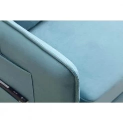 57 in. Wide Square Arm Polyester Fabric Straight Sofa, 2-Seat Leisure Broaching Machine Light Blue by Edendirect -Furniture Store light blue edendirect sofas couches hzlgra220113002 44 1000