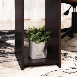 47.2 in. Length-Dark Brown Corner Computer Desk L-Shaped with 2-Storage Shelves and Hutches and Adjustable by Edendirect -Furniture Store light brown edendirect computer desks gp00ra210918014 76 1000