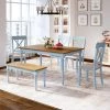6-Piece Light Green Dining Table set with Bench by SUNRINX
