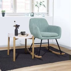33.1 in. Light Green High Fabric Rocking Chair for Living Room Bedroom by Edendirect -Furniture Store light green edendirect rockers gliders ottomans gp00ra210918005 31 1000