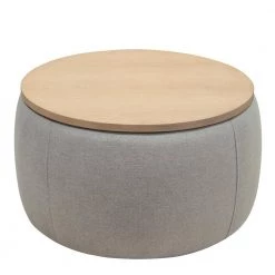 Round Storage Ottoman, 2 in 1 Function, Work as End table and Ottoman, Light Grey by SUNRINX -Furniture Store light grey sunrinx end side tables mg5 41bf 31 1000