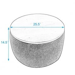 Round Storage Ottoman, 2 in 1 Function, Work as End table and Ottoman, Light Grey by SUNRINX -Furniture Store light grey sunrinx end side tables mg5 41bf 76 1000